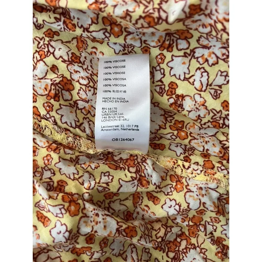 Free People Molly Jo Floral Maxi Dress Womens XL Smocked Open Back Boho